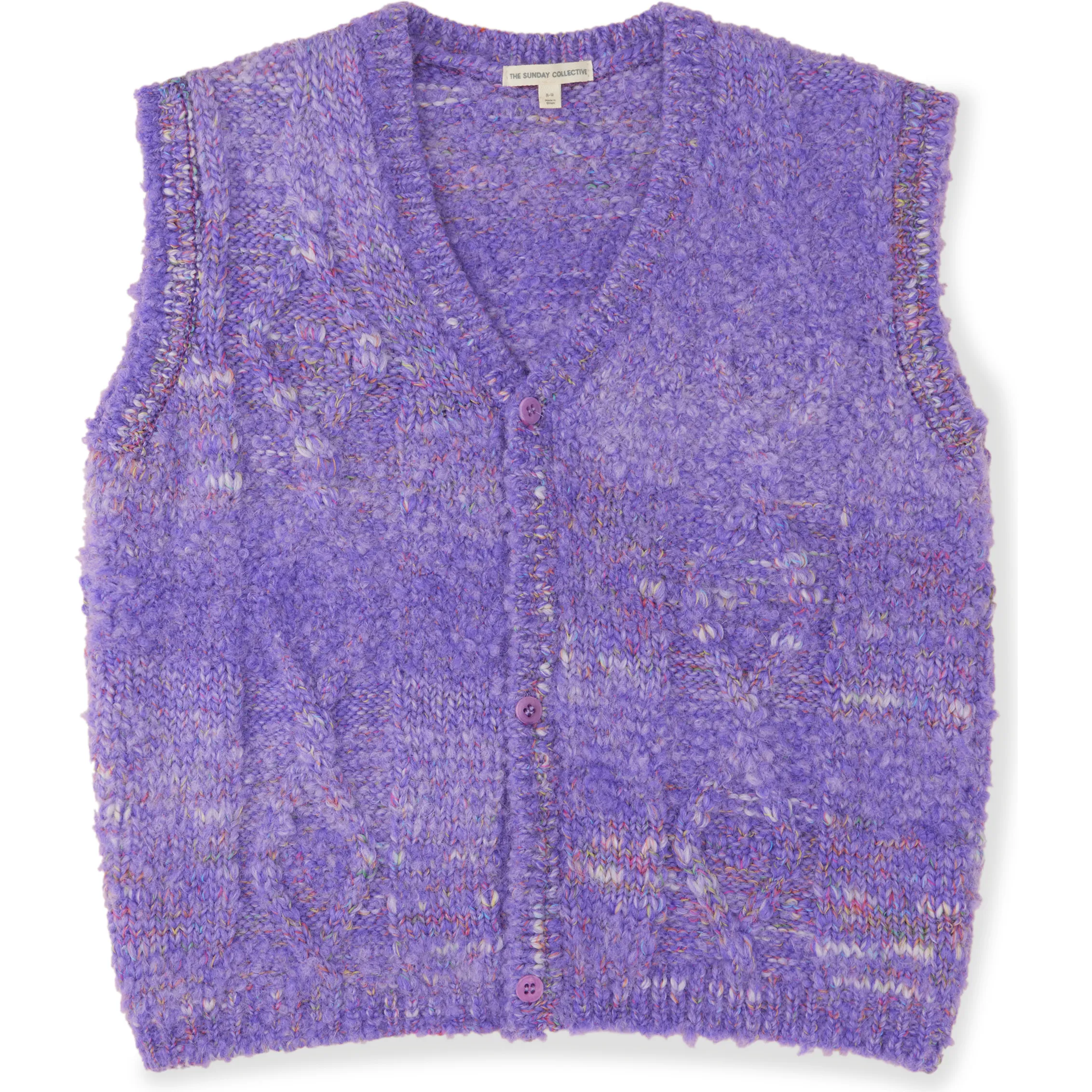 The Sunday Collective Wool Confetti Cupcake Oversized Vest, Purple