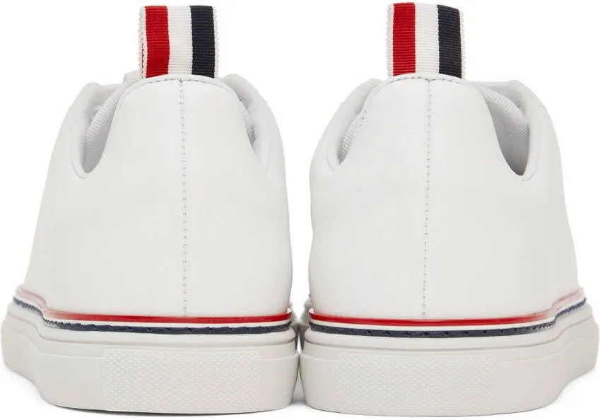 Thom Browne White Calfskin Tennis Sneakers