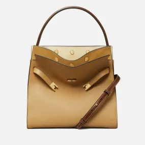 Tory Burch Lee Radziwill Leather And Suede Double Bag