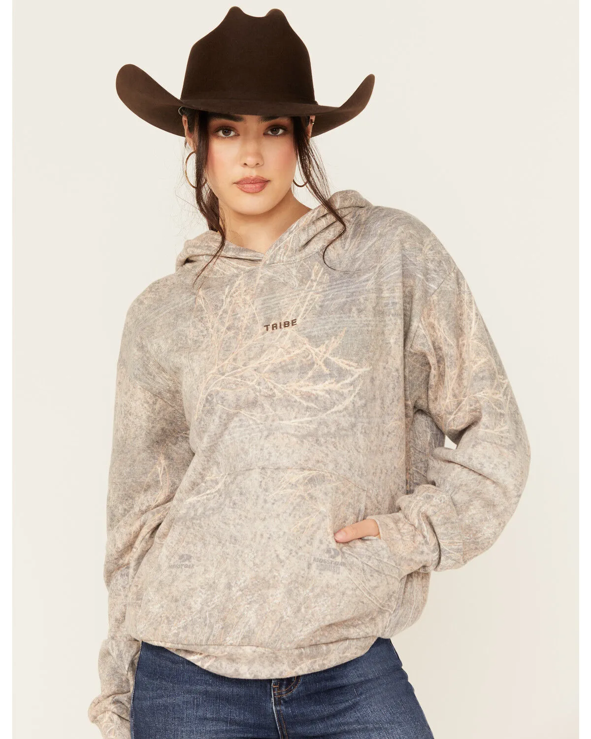 Tribe Kelley Women's Camo Down Yonder Mossy Oak Camo Print Hoodie