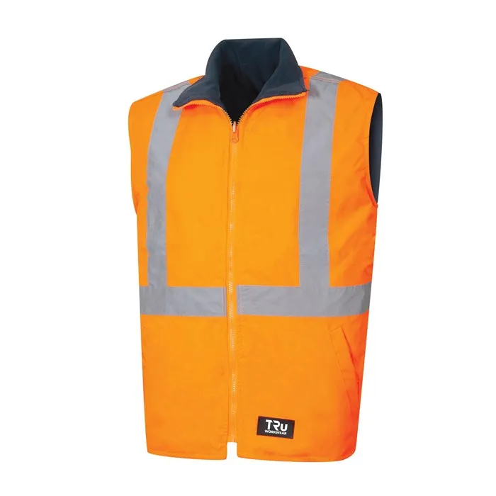 TRU WORKWEAR Wet Weather Vest 100% polyester with Tape reversible