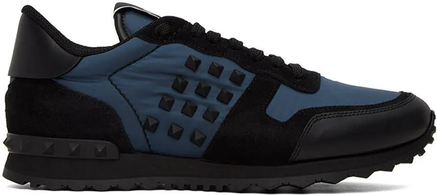 Valentino Garavani Blue & Black Rockstud Sneakers