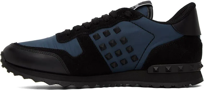 Valentino Garavani Blue & Black Rockstud Sneakers