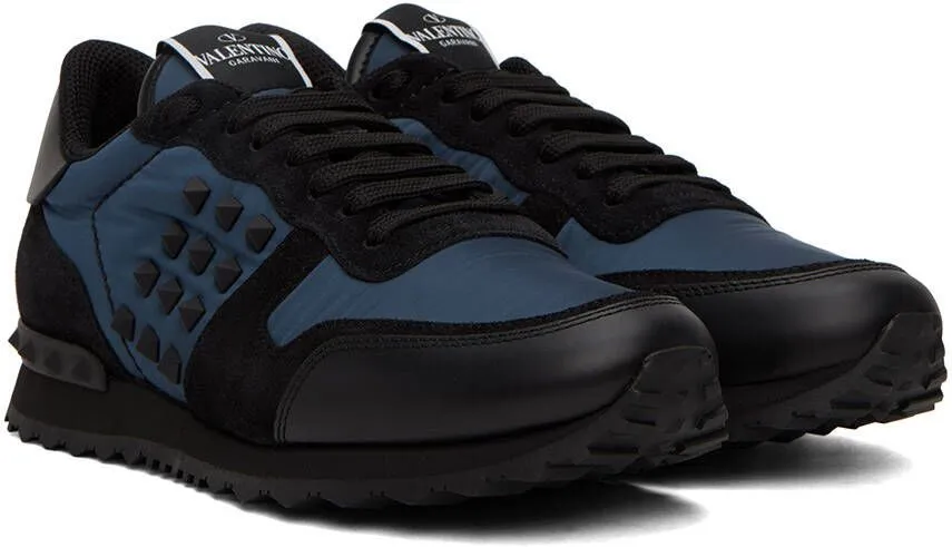 Valentino Garavani Blue & Black Rockstud Sneakers