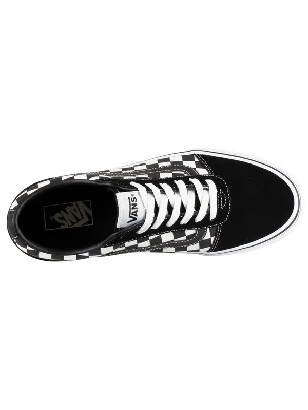 Vans Ward Checkered Trainers - Black/True White