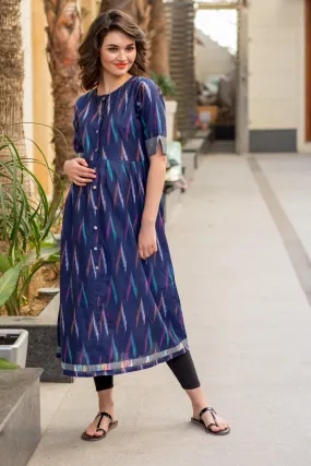 VIOLET IKAT MATERNITY AND NURSING KURTA