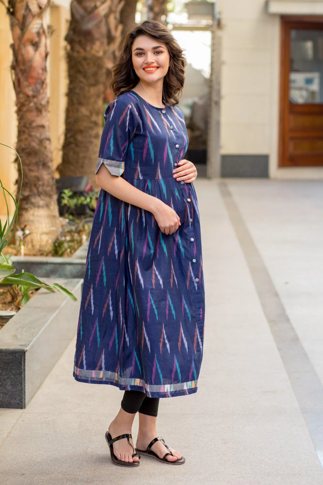 VIOLET IKAT MATERNITY AND NURSING KURTA