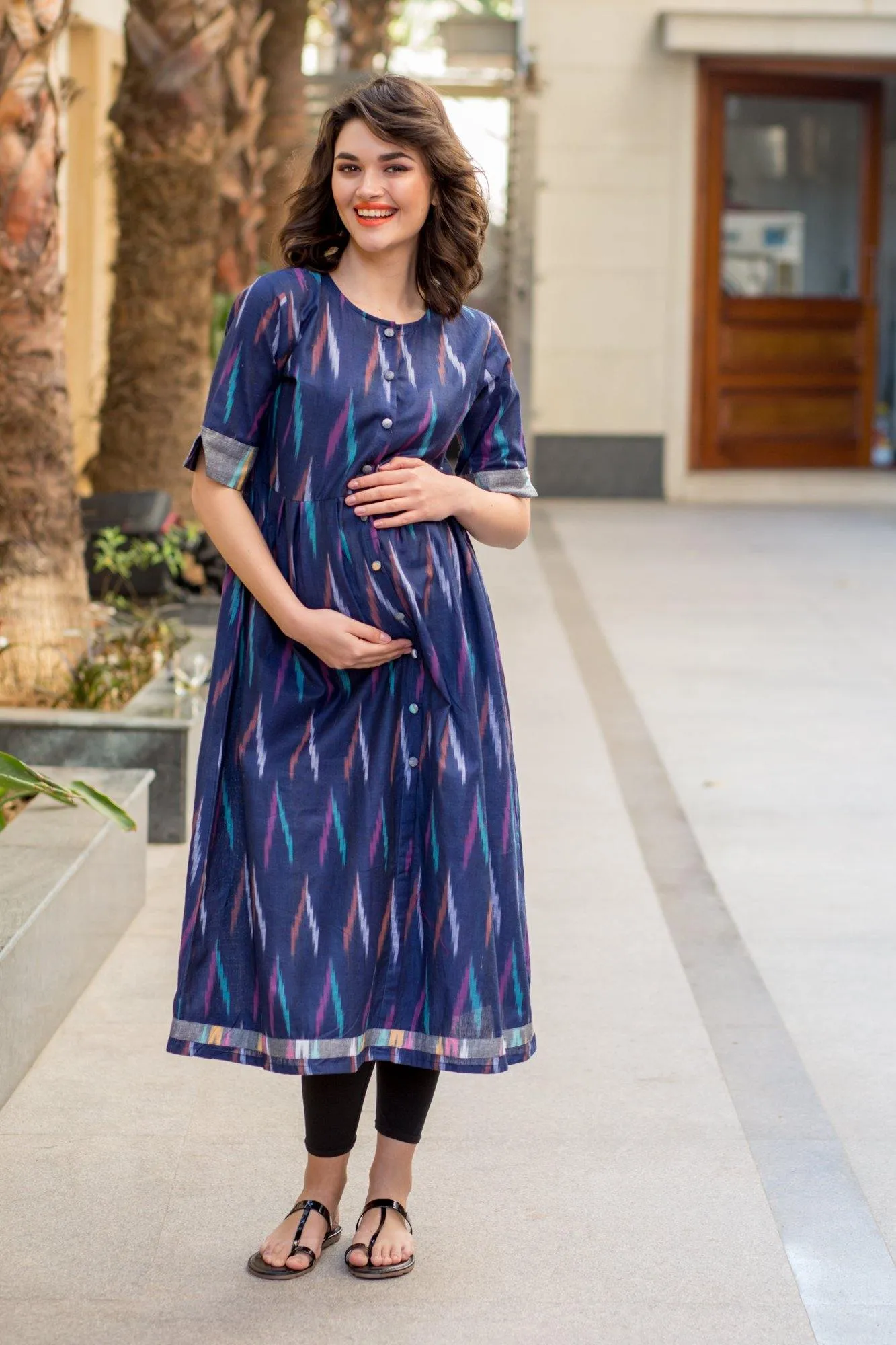 VIOLET IKAT MATERNITY AND NURSING KURTA