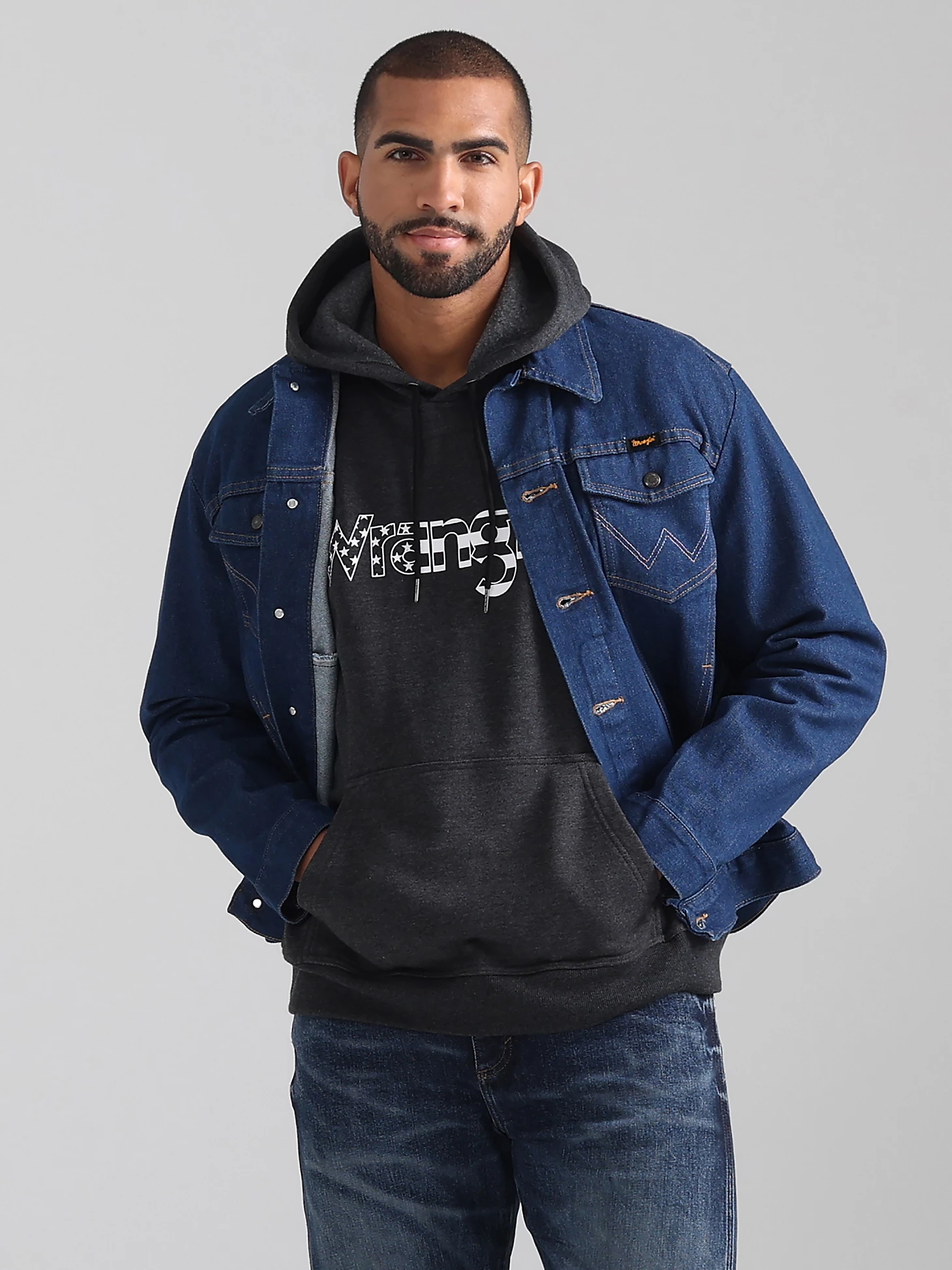 Wrangler Men's Stars And Stripes Logo Hoodie