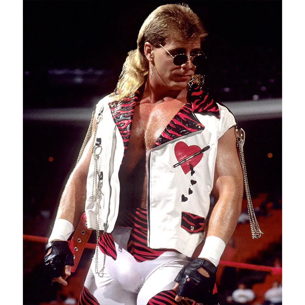 WWE Shawn Michaels White Leather Vest