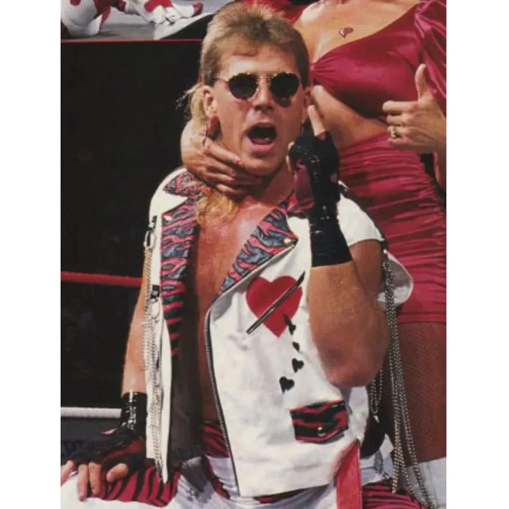 WWE Shawn Michaels White Leather Vest