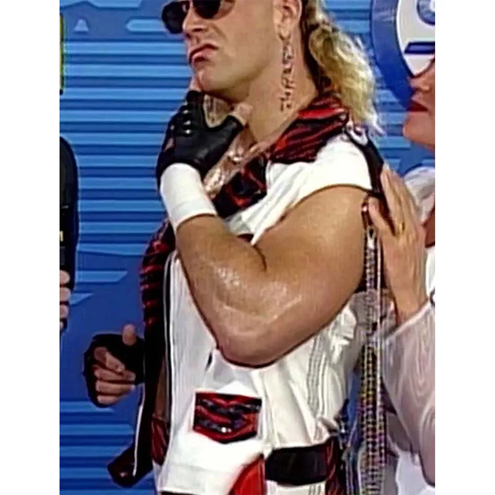 WWE Shawn Michaels White Leather Vest