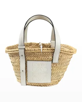 x Paula’s Ibiza Basket Small Bag in Palm Leaf with Leather Handles