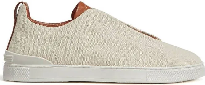 Zegna Triple Stitch canvas sneakers Neutrals