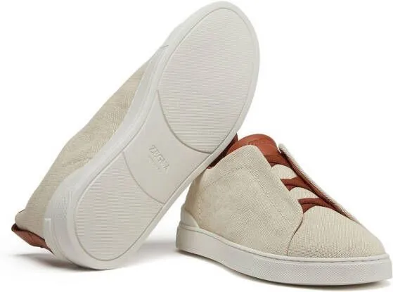 Zegna Triple Stitch canvas sneakers Neutrals