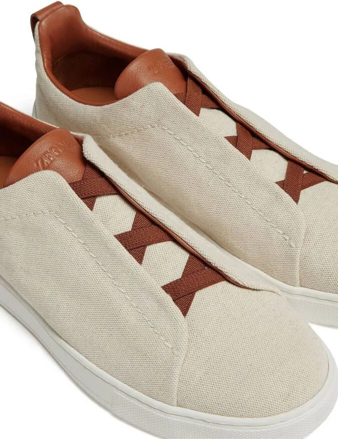 Zegna Triple Stitch canvas sneakers Neutrals