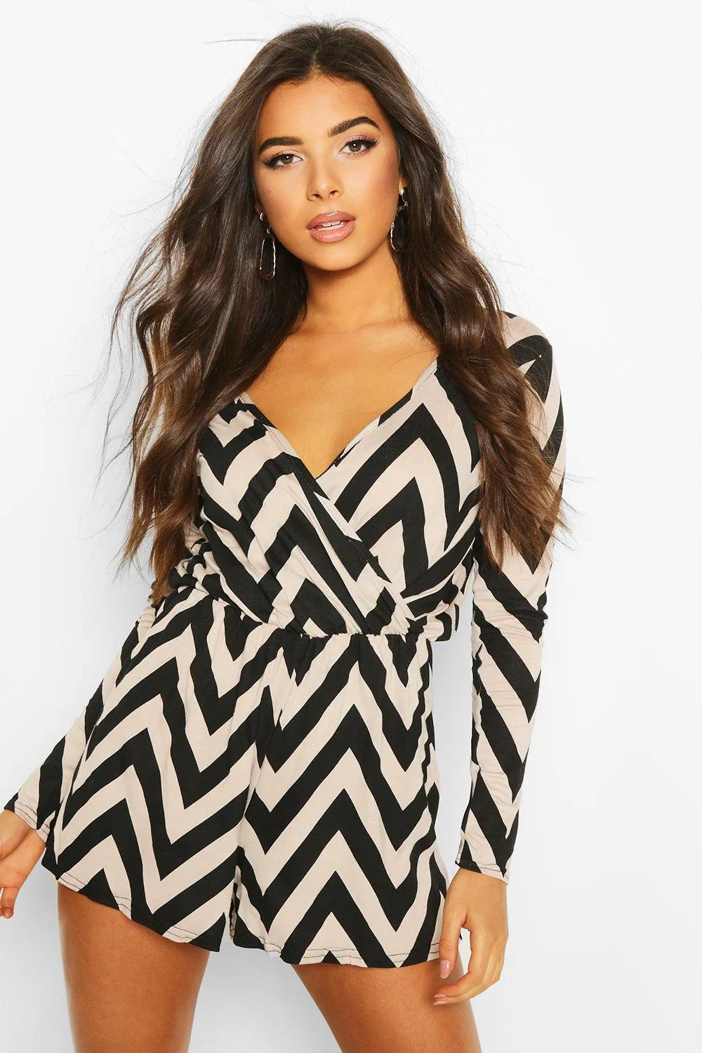 Zig Zag Print Romper