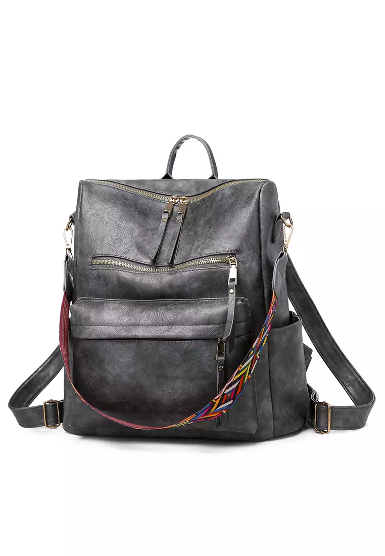 ZITIQUE Imitation leather retro backpack