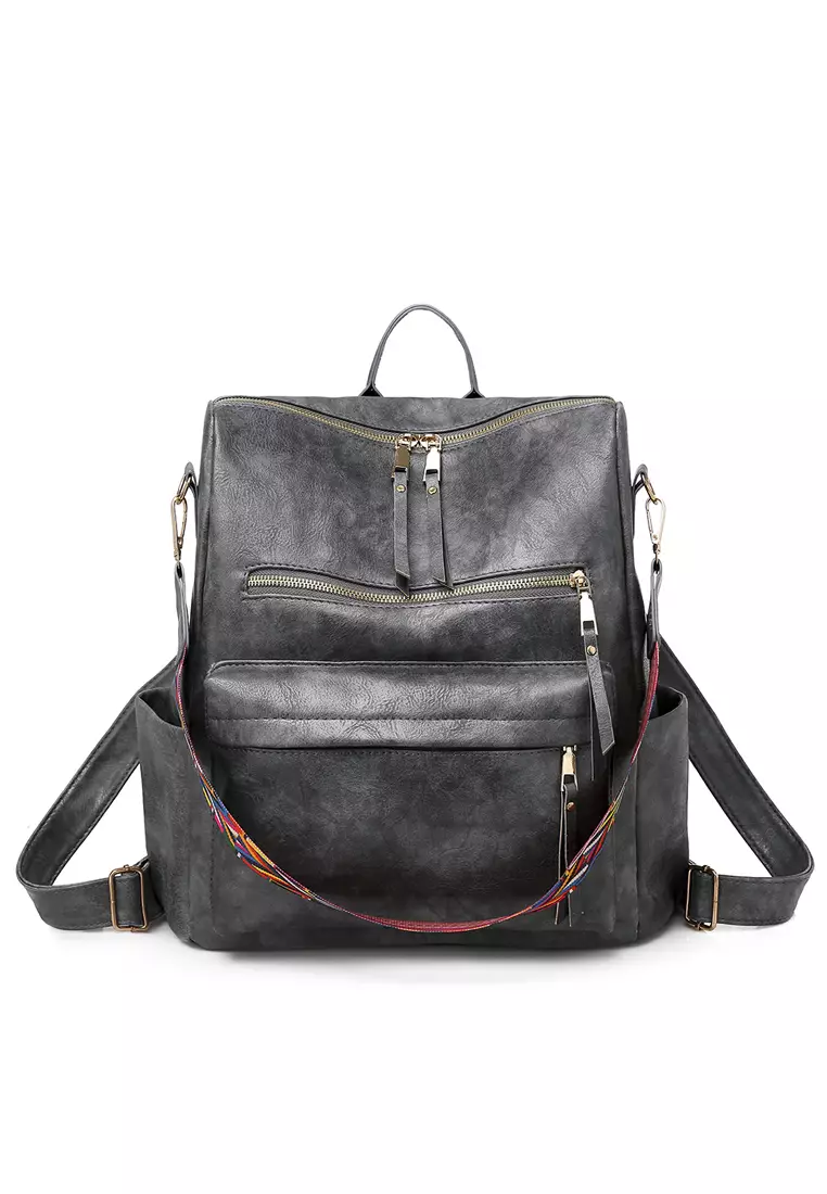 ZITIQUE Imitation leather retro backpack