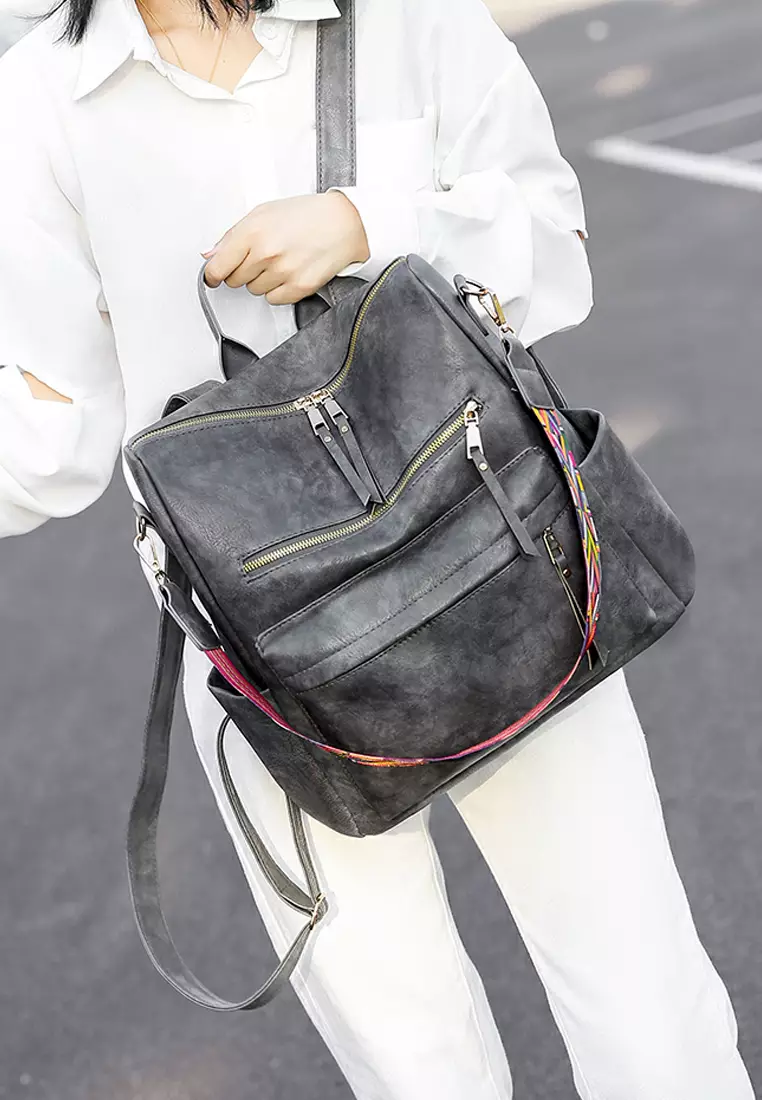 ZITIQUE Imitation leather retro backpack