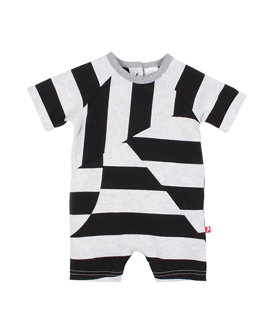 Zoology Stripe Short Sleeve Romper